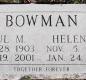 OK, Grove, Buzzard Cemetery, Bowman, Paul M. & Helen L. Headstone