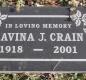 OK, Grove, Buzzard Cemetery, Crain, Lavina J. Headstone