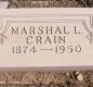 OK, Grove, Olympus Cemetery, Headstone, Crain, Marshal L. 