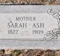 OK, Grove, Olympus Cemetery, Headstone, Ash, Sarah 