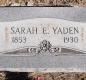 OK, Grove, Olympus Cemetery, Yaden, Sarah E. Headstone