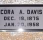 OK, Grove, Olympus Cemetery, Headstone, Davis, Cora A. 