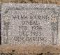 OK, Grove, Olympus Cemetery, Headstone, O'Neal, Wilma Maxine 