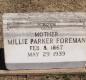 OK, Grove, Olympus Cemetery, Headstone, Foreman, Millie (Parker)