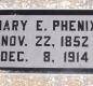 OK, Grove, Olympus Cemetery, Phenix, Mary E. Headstone