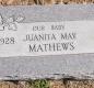 OK, Grove, Olympus Cemetery, Headstone, Mathews, Juanita May 