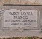 OK, Grove, Olympus Cemetery, Headstone, Francis, Nancy Lavena 