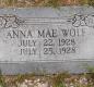 OK, Grove, Olympus Cemetery, Wolf, Anna Mae Headstone