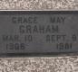OK, Grove, Olympus Cemetery, Headstone, Graham, Grace May 
