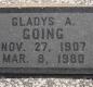 OK, Grove, Olympus Cemetery, Going, Gladys A. Headstone