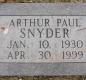 OK, Grove, Olympus Cemetery, Snyder, Arthur Paul Headstone