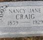 OK, Grove, Olympus Cemetery, Craig, Nancy Jane Headstone