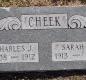 OK, Grove, Olympus Cemetery, Cheek, Charles J. & Sarah E. Headstone