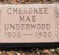 OK, Grove, Olympus Cemetery, Underwood, Cherokee Mae Headstone