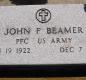 OK, Grove, Olympus Cemetery, Beamer, John F. Military Headstone