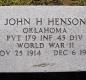 OK, Grove, Olympus Cemetery, Henson, John H. Military Headstone