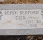 OK, Grove, Olympus Cemetery, Cox, Repsy Bedford Headstone
