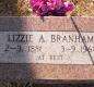 OK, Grove, Olympus Cemetery, Branham, Lizzie A. Headstone
