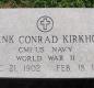 OK, Grove, Olympus Cemetery, Kirkhoff, Frank Conrad Military Headstone