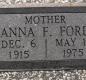 OK, Grove, Olympus Cemetery, Ford, Anna F. Headstone