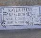 OK, Grove, Olympus Cemetery, McEldowney, Kayla Irene Headstone