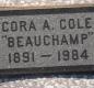 OK, Grove, Olympus Cemetery, Headstone, Cole, Cora A. (Beauchamp)