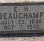 OK, Grove, Olympus Cemetery, Headstone, Beauchamp, E. H.