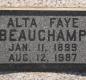 OK, Grove, Olympus Cemetery, Headstone, Beauchamp, Alta Faye