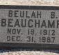 OK, Grove, Olympus Cemetery, Headstone, Beauchamp, Beulah B.