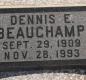 OK, Grove, Olympus Cemetery, Headstone, Beauchamp, Dennis E.