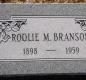 OK, Grove, Olympus Cemetery, Headstone, Branson, Roolie M.
