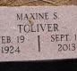 OK, Grove, Olympus Cemetery, Headstone, Toliver, Maxine (Stanbery)