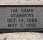 OK, Grove, Olympus Cemetery, Headstone, Stanbery, Iva Esma