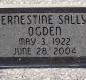 OK, Grove, Olympus Cemetery, Headstone, Ogden, Ernestine Sally
