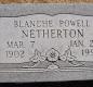 OK, Grove, Olympus Cemetery, Headstone, Netherton, Blanche (Powell)
