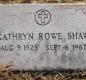 OK, Grove, Olympus Cemetery, Headstone, Shaw, Kathryn (Rowe)