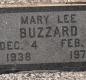 OK, Grove, Olympus Cemetery, Headstone, Buzzard, Mary Lee