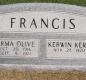 OK, Grove, Olympus Cemetery, Headstone, Francis, Kerwin Kern & Erma Olive