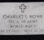 OK, Grove, Olympus Cemetery, Military Headstone, Rowe, Charles Leroy
